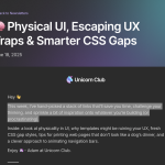Physical UI, Escaping UX Traps